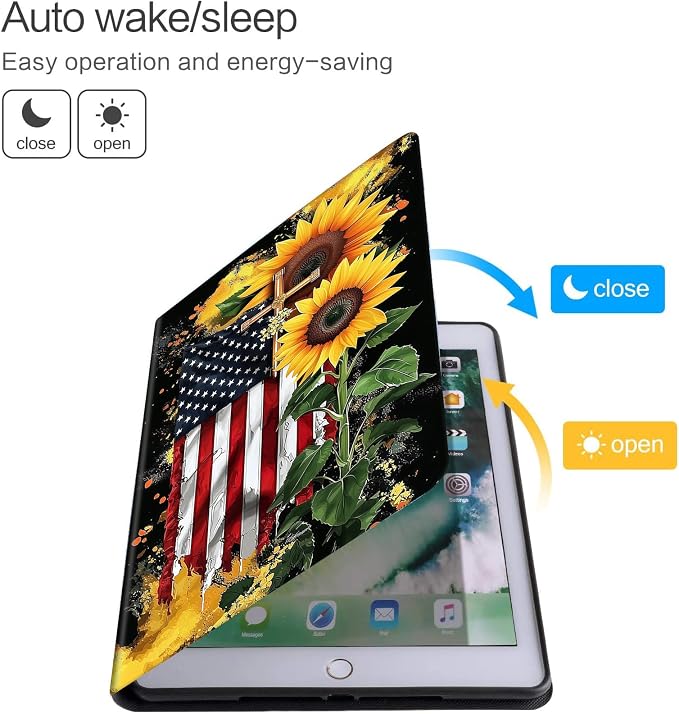 American Flag Sunflower Cross