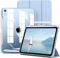 kenke Hybrid Case for iPad Air 11 Inch (M3) 2025 / (M2) 2024 iPad Air 5th/4th Gen 2022/2020 10.9 Inch with Pencil Holder Detachable Cover with Clear Hard Back Shell Auto Sleep/Wake Sky Blue