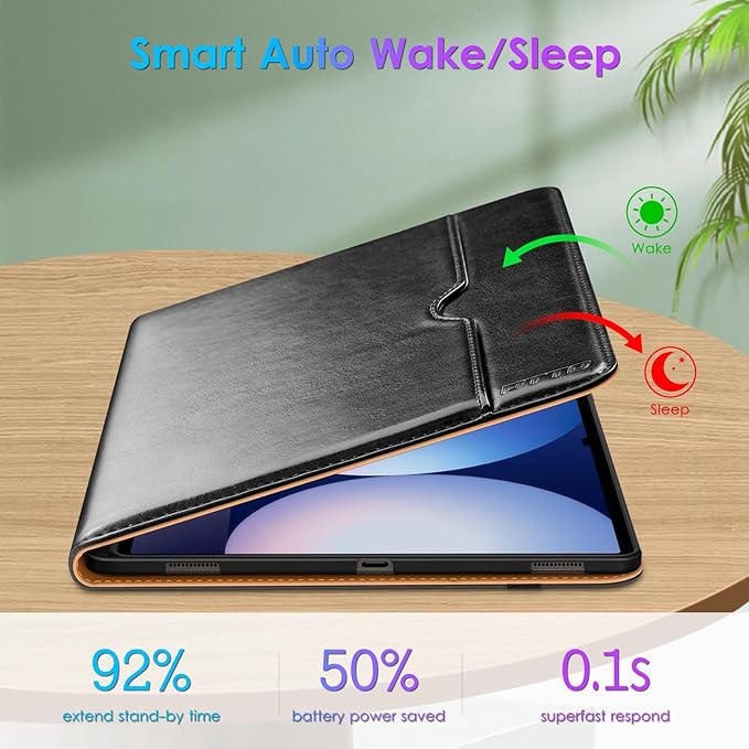 DTTO for Samsung Galaxy Tab S10 Ultra / S9 Ultra / S8 Ultra Case 2024/2023/2022 Premium Leather Business Folio Stand Cover with S Pen Holder for 14.6 Inch Tablet Auto Wake/Sleep Black