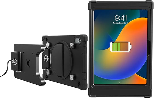 CTA Digital iPad Wireless Charging Case - CTA Wireless Magnetic Charging Case and Base with Splash-Proof Impact-Resistant Thick Silicone Cover for iPad 10th Generation 10.9” (PAD-ICCB109)