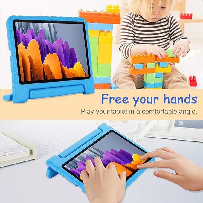 Kids Case for Samsung Galaxy Tab S7/S8 11 (2020/2022) Techcircle Handle Stand Lightweight EVA Foam Bumper Protective Rugged Drop Protection Child Proof Cover for Galaxy Tab S8/S7 SM-X700/T870 Blue