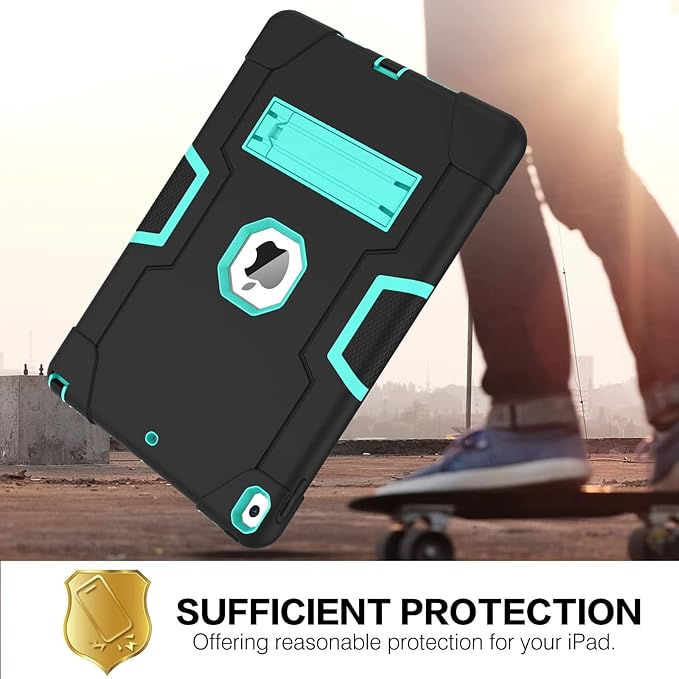 BENTOBEN for iPad Air 3rd Generation Case iPad Pro 10.5 2017 Case 3 Layers Heavy Duty Rugged Shockproof Kickstand Protective Tablet Cover for iPad Air 3 10.5 2019 /iPad Pro 10.5 2017 Black/Mint