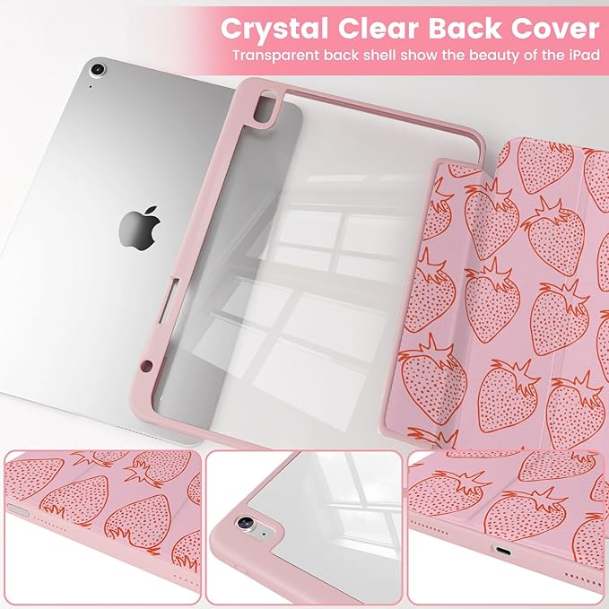 Case Compatible with iPad (A16) 11th Generation 11 Inch 2025/10th Generation 10.9 Inch 2022 Shockproof Hybrid Slim Stand Cover with Clear Back Shell &amp Pencil Holder Auto Wake/Sleep Z010