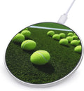 Tennis Balls on Tennis Grass Court Wireless Charger Fast Wireless Charging Pad with USB Cable 10W Anti-Slip Magnetic Wireless Charger Portable Slim Charger Puck Travel Charging Station