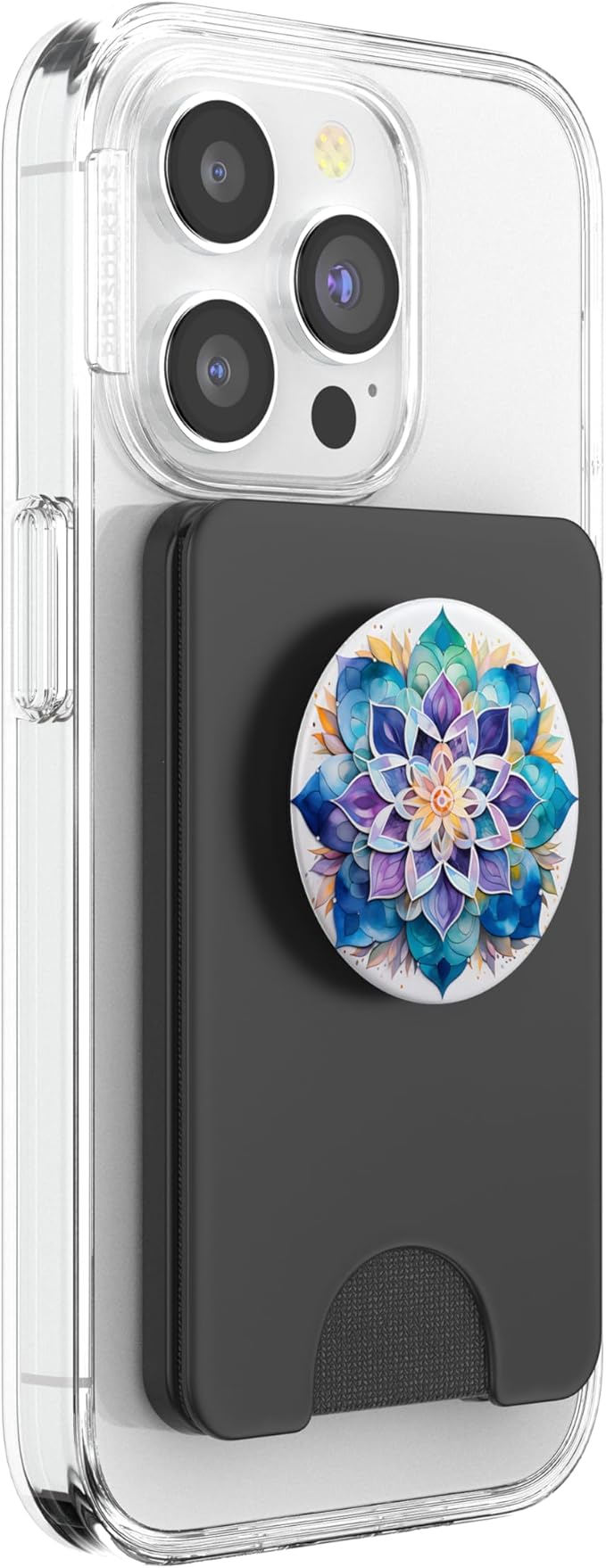 Colorful Mandala Purple Blue Watercolor Design PopSockets PopWallet for MagSafe