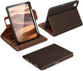 DTTO for iPad Air 11 inch Case M4 / M3 / M2 (2026/2025/2024) iPad Air 5th / 4th Gen (2022/2020) 360 Degree Rotating Premium Leather Folio Stand Cover with Pencil Holder Dark Brown
