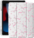 Idocolors Case for iPad 11 inch (A16 Chip) 2025 Generation 11th / iPad 10.9 inch 2022 10th Gen Built-in Pencil Holder with Soft TPU Shockproof Back Shell Auto Wake/Sleep Pink Bow-White