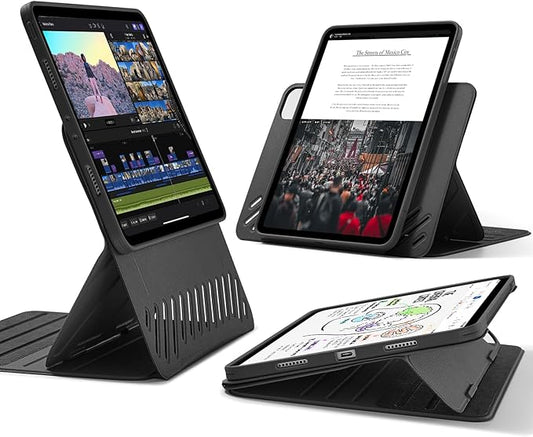 ESR for iPad Pro 12.9 Case (6th/5th Generation 2022/2021) Removable Magnetic Cover Adjustable Portrait/Landscape Stand with Raised Display View 9 Standing Angles Shift Series Black