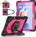 Shoulder Strap Tablet Case for Huawei MatePad 11.5 S/11.5 inch TGR-W09 Heavy Duty Shockproof Protective Cover with Kickstand Handle Shoulder Strap for Kids Women Man Black Rose Red