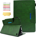 Folio Case for Amazon Kindle Fire HD 8/Fire HD 8 Plus (12th/10th Generation 2024/2022/2020) 8 UUcovers PU Leather Magnetic Smart Cover with Stand/Pencil Holder/Pockets [Auto Sleep/Wake] Green