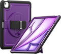 Batianda Case for iPad Air 13-inch 2025 M3 2024 M2 Chip Multilayered Rugged Durable Shockproof Tablet Cover with 360° Rotating Hand Strap Foldable Hidden Stand Purple