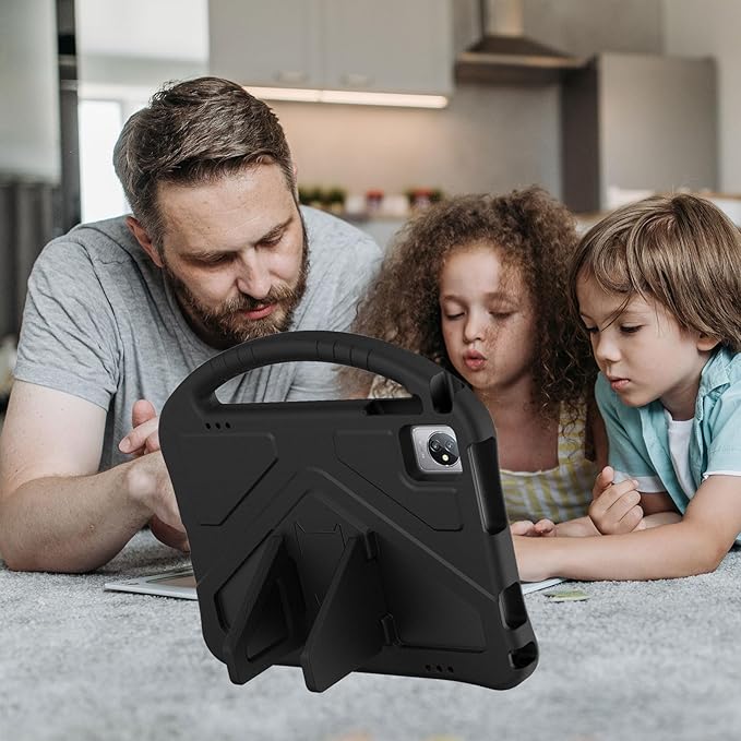 Kids Universal Case for Blackview Tab 8 WiFi 10.1 inch 2023 EVA Foam Stand Handle Cover for Blackview Tab 7 WiFi/OSCAL Pad 60/ DragonTouch Notepad 102/ Teclast P40HD 10.1 Tablets - Black