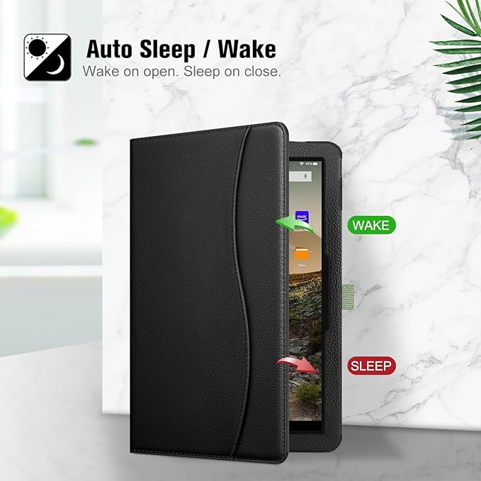Fintie Case for All-New Amazon Fire HD 10 Tablet (13th/11th Generation 2023/2021 Release) - Multi-Angle Stand Cover with Pocket Auto Wake/Sleep Black