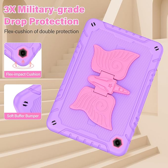 Case for Samsung Galaxy Tab A11+ Plus/ A9+ 11 inch 2025/2023 with Screen ProtectorUnicorn Stand Shoulder StrapShockproof for Galaxy Tab A11 Plus/A9 Plus Tablet Case Kids Girls (Purple)