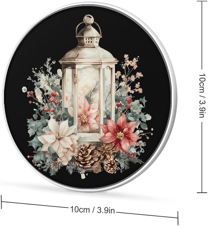 Vintage Festive Lantern Fast Portable Charger 10W Funny Graphic Phone Charging Pad with USB Cable