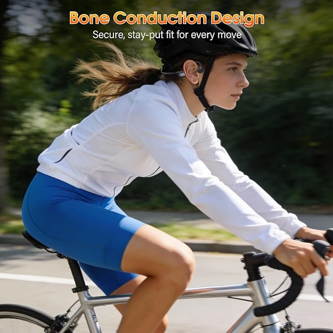 Bone Conduction Headphones Bluetooth 6.0 Earbuds Open Ear Headphones with Dual Driver Sound LED Display IP67 for Sport / running Dual Device Connection &amp Low-Latency Game Mode12 Hours Playtim
