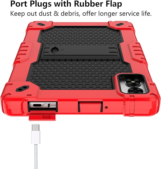 Case for Vortex ZTAB10/T10M PRO 10.1 inch Tablet Hybrid Shockproof Case Built in Kickstand with Screen Protector for Vortex ZTAB 10/T10M PRO 10.1 inch Tablet (Red/Black/2 PCS)