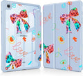 Mektron Case for Samsung Galaxy Tab S6 Lite 10.4 Inch 2024/2022/2020 with S Pen Holder Multi-Angle Viewing with Shockproof Cover Clear Shell + Trifold Stand + Auto Wake/Sleep Neon Bows-Blue