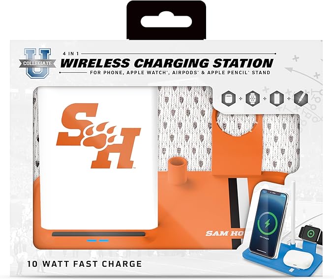 SOAR NCAA 4-in-1 Wireless Charging Docking Station: Fast Charge for iPhone Apple Watch Air Pods &amp Apple Pencil