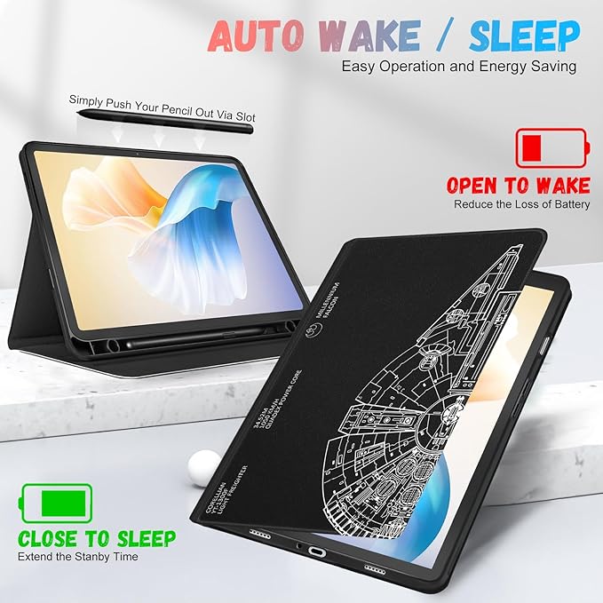 for Samsung Galaxy Tab A9 Plus Case 11 inch(SM-X210/X216/X218) Women Men Boys Kids Folio Cover with Pencil Holder Auto Week/Sleep Design for Samsung A9+ Plus Tablet Cases Cool