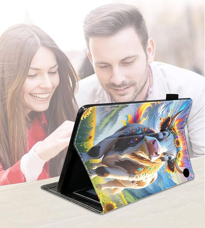 Case for Amazon Fire HD 10/HD 10 Plus Tablet 10.1 (13th/11th Generation 2023/2021 Release) Slim PU Leather Cover with Card Slot &amp Auto Wake/Sleep Cow