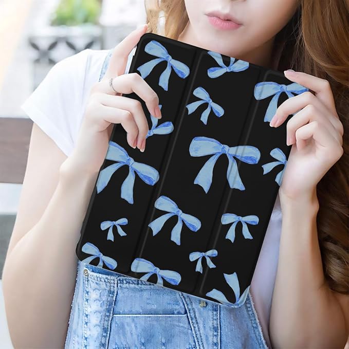 Dark Blue Bow-Black