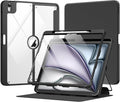 MoKo for iPad Air 13-Inch Case (M4/M3/M2) 2026/2025/2024 with Pencil Holder Heavy Duty 13 Inch iPad Air Case with Screen Protector Clear Back Lens Protector Multi-Angle Magnetic Stand Black