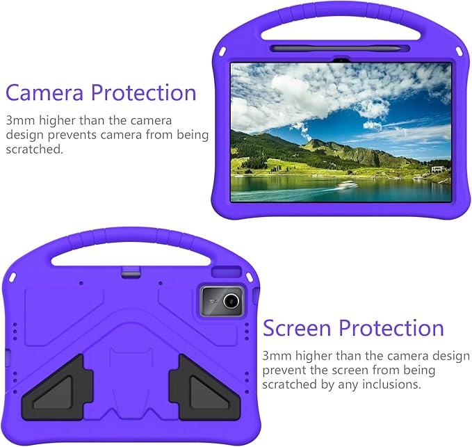 Compatible with Lenovo Idea Tab Plus 12.1 Inch 2025 TB-365FC Cute Case Lightweight Sleeve Kickstand Cover Shockproof Protection Case for Kids(Purple)