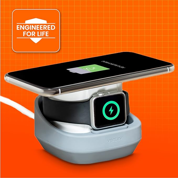 Ventev 10W Wireless Watchdock Duo Charging Pad and Apple Watch Charger