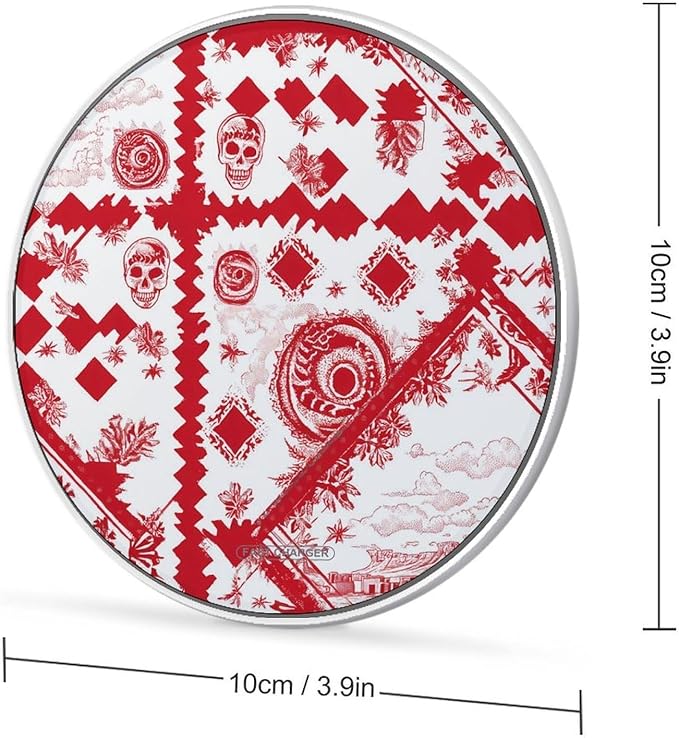 Bandana Skull Fast Portable Charger 10W Funny Graphic Phone Charging Pad with USB Cable