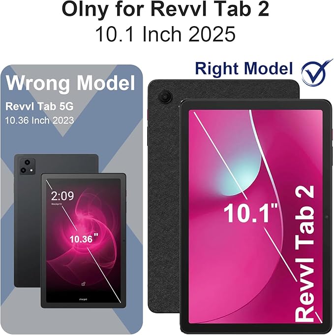 for T-Mobile Revvl Tab 2 Case 10.1 Inch 2025 Shockproof Cover for Revvl Tab 2 5G Tablet Case Kids with 360° Rotating Handle Stand Pen Holder Shoulder Strap Navy Black