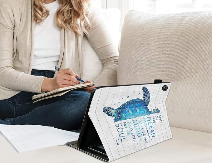 Funny Words with Blue Sea Turtle on Rustic Wooden Board