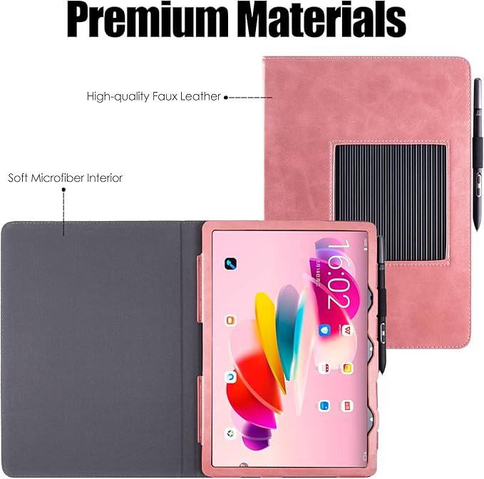 BOZHUORUI Case for XPPen Magic Drawing Pad 12.2 PU Leather Protective Folio Cover with Auto Sleep WakeMultiple Viewing Angles Stand Cover for XP-Pen 12.2 Inch Drawing Tablet (Rose Gold)