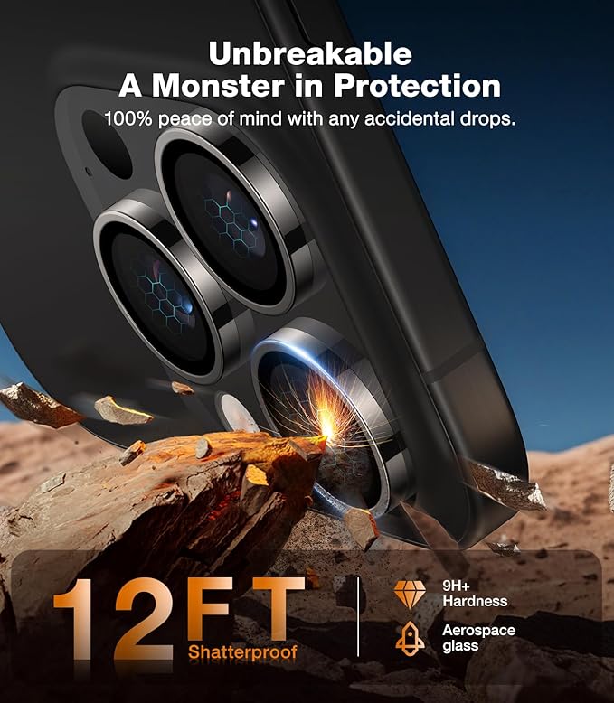 TORRAS 3-Year Ultimate Durability for iPhone 16 Pro Max/16 Pro Camera Lens Protector - 1:1 Invisible Fit &amp Ultra Clarity Military-Grade 9H+ Aerospace Glass Anti-Scratch Easy Installation Desert