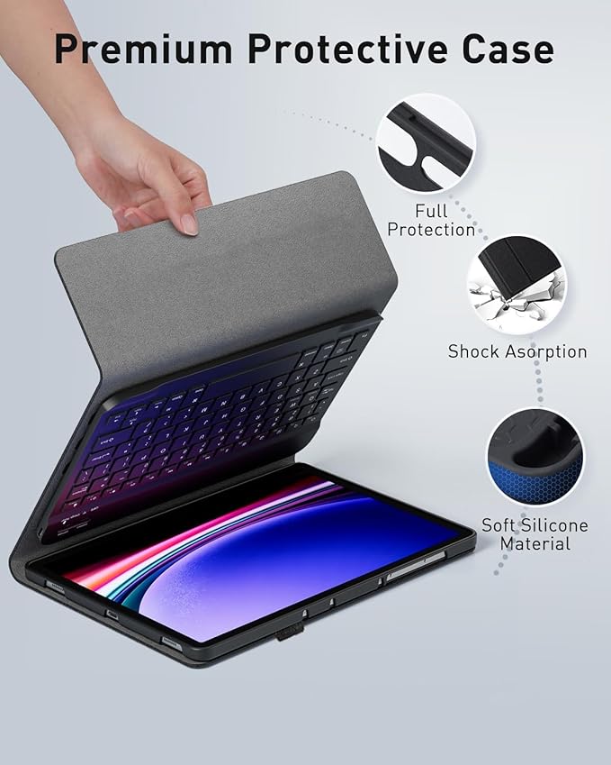 Case Keyboard for Amazon Fire Max 11 Case with Keyboard (13th Generation 11 inch) - Mouse and Magnetically Keyboard Slim Case with Pen Holder Auto Sleep/Wake - Black