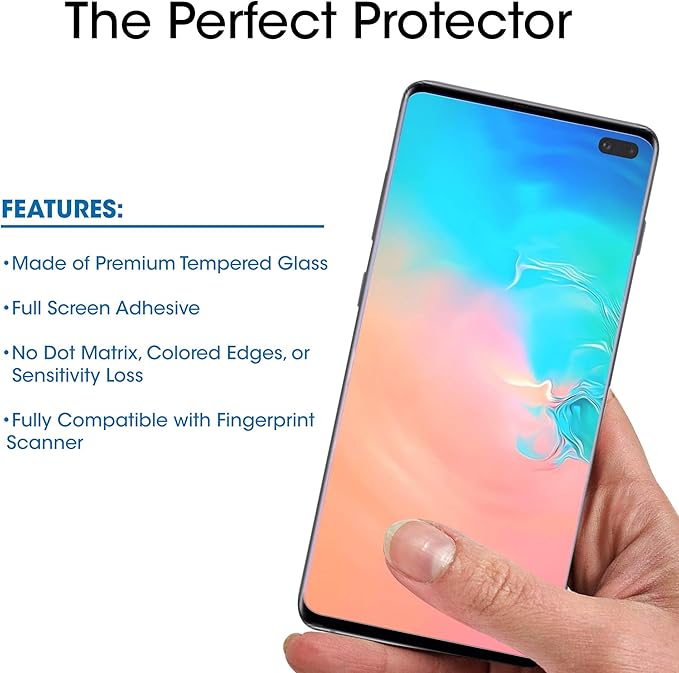 amFilm Ultra Glass Screen Protector for Galaxy S10 Plus Tempered Glass 2 Pack