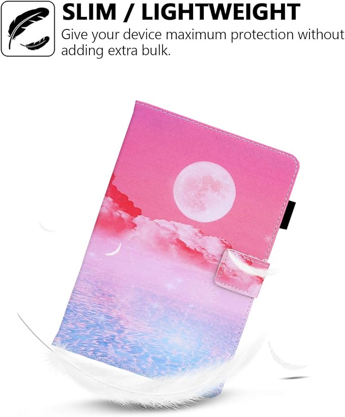 Folio Case for Amazon Fire HD 10 Tablet (5th/7th/9th Generation) Slim Fit Stand Magnetic Soft TPU Back Smart Cover for All-New Fire HD 10 2015/2017/2019 Sleep Mode Pink Heaven