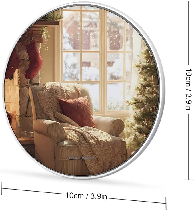 Christmas Snowflakes Winter Sunlight Phone Charger Magnetic Charging Pad Anti-Slip with USB Cable