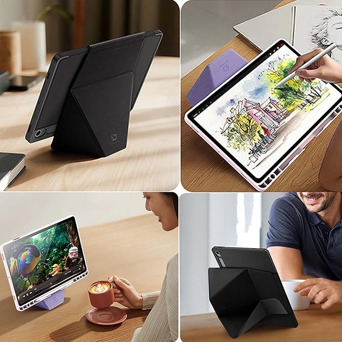 Case for Samsung Galaxy Tab S11 Ultra Tablet 14.6 Inch – Magnetic Detachable Protective Cover with Dual-Side ClaspMulti-Angle Stand Pencil Holder Heat Dissipation Design(Black)