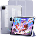 Case for iPad Air 13 Inch M3/M2 (2025/2024)iPad Pro 12.9 inch 2022/2021/2020 (6th/5th/4th Gen) | 2-in-1 Removable Clear Back Cover | Wireless Pencil Charging | Auto Sleep/WakePurple