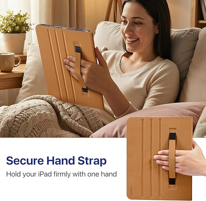 MoKo Case for iPad Air 13-inch (M4) 2026 / (M3) 2025 / (M2) 2024 with Pencil Holder &amp Hand Strap &amp Pocket Premium Leather Folio Stand Cover Multiple Viewing Angles Starry Night