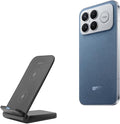 BoxWave Charger Compatible with Poco F8 Ultra - Wireless QuickCharge Stand (15W) Desktop Viewing Qi Wireless Charging - Jet Black