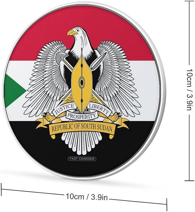 Emblem of Sudan Flag Fast Portable Charger 10W Funny Graphic Phone Charging Pad with USB Cable