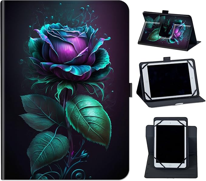 for Onn 11 Tablet Pro Case (2023 Model)Mxfdegf 360 Degree Rotating Stand and Magnetic Closure Case for Walmart Onn 11 Inch Pro (Model:100110027) 2023Blue Rose Flower