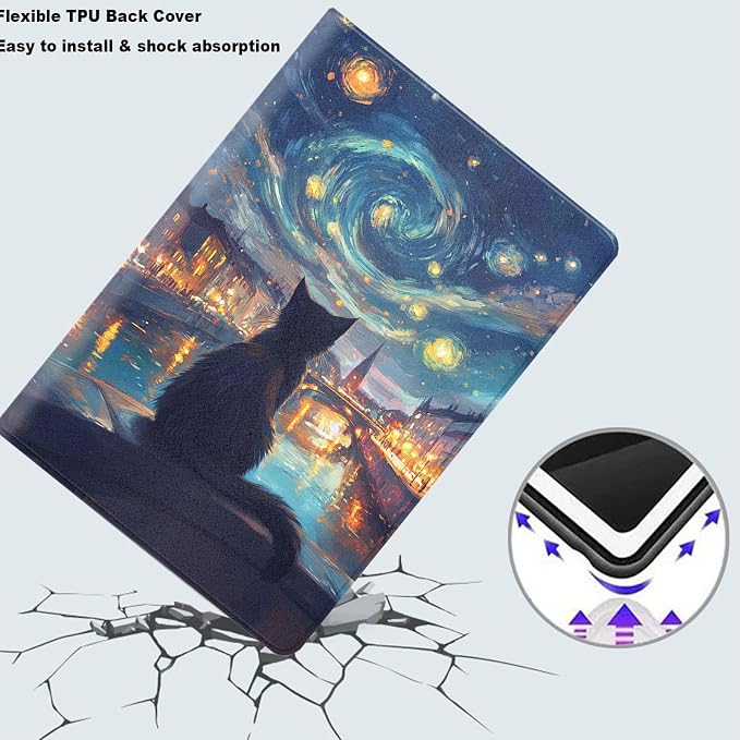 Night Starry Cat Art