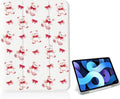 Cute Bear Red Bow for iPad Pro Case 12.9 Inch (2022/2021/2020/2018) 6th/5th/4th/3rd Gen[Pencil Holder+Auto Sleep/Wake]Slim Stand Soft Leather TPU Back Smart CoverWhite