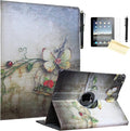 Case for iPad Pro 12.9 6th 5th 4th 3rd Generation Rotating Stand Smart Cover Auto Wake Up/Sleep Model A2436 A2764 A2437 A2378 A2379 A2461 A2229 A2069 A2232 A1876 A2014 A1895 Butterfly Flower