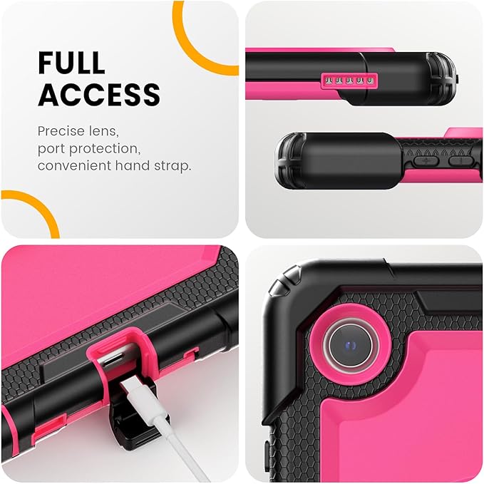 timecity Tablet Case for Lenovo Tab K9/ Tab One 8.7 inch 2025 (TB305XU/ TB305FU) Drop-Proof Protection Cover with 360° Rotate Kickstand &amp Shoulder Strap &amp Screen Protector &amp Stylus Holder