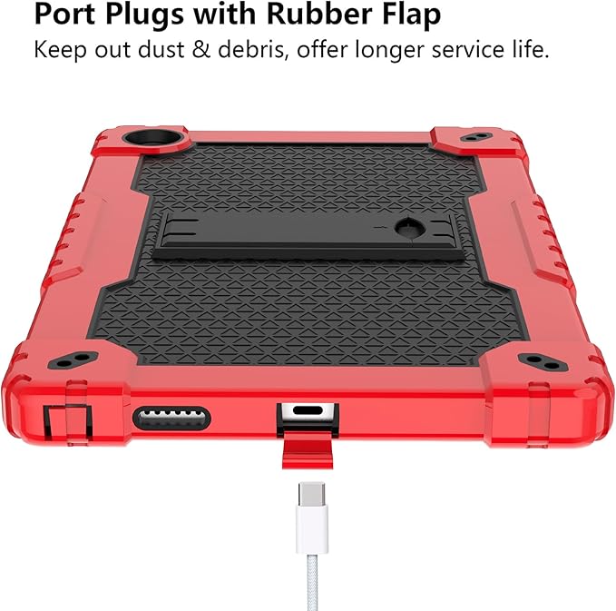 for Onn 10.4 Tablet Pro 2023 Model: 100110603 Case Built in Kickstand Heavy Duty Hybrid Case Hard Back Case Come with Tempered Glass/Shoulder Strap for Onn 10.4 Tablet Pro (Red+Black/2 Pcs)
