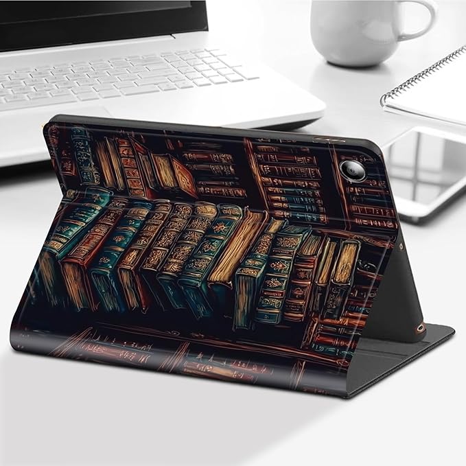 for Amazon Fire HD 8 Tablet Case (12th/10th Generation 2024/2022/2020 Release)-Slim PU Leather Adjustable Stand Smart Cover with Auto Wake/SleepLibrary